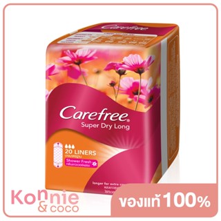 Carefree แผ่นอนามัย Super Dry Long Scented 20pcs แคร์ฟรี ซุปเปอร์ ดราย แผ่นอนามัย แผ่นยาว แบบมีน้ำหอม.