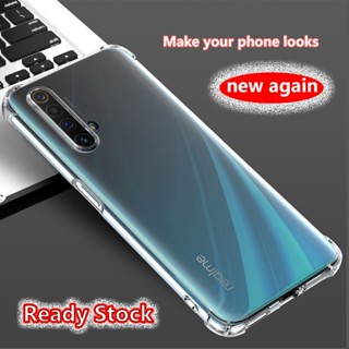 เคสโทรศัพท์มือถือยางนิ่ม แบบใส กันกระแทก 4 มุม สําหรับ Realme X3 SuperZoom X50 RMX2086 RMX2144