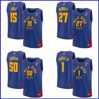 เสื้อกีฬาบาสเก็ตบอล ลายทีม NBA Denver Nuggets Finals Gordon Murray Porter Jokic พลัสไซซ์ GP1 2023 สําหรับผู้ชาย และผู้หญิง PG1