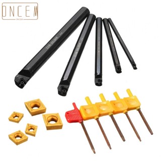 【ONCEMOREAGAIN】5Pcs 7 10 12 16 20mm SCLCR Lathe Turning Tool Holder + 5Pcs CCMT Carbide Insert