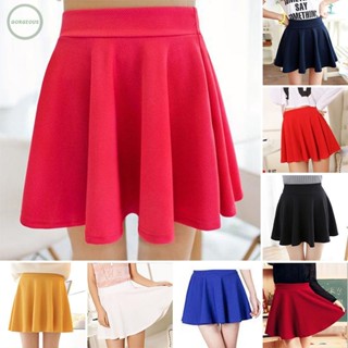 GORGEOUS~Short Dress Women Summer Elastic Waist Flared Skater Dance Pleated Swing