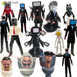 Jason โมเดลตุ๊กตาฟิกเกอร์ Skibidi Toilet Action Figure Speakerman TV Man Monitor Man ของเล่นสําหรับเด็ก เก็บสะสม ของขวัญ 9 ชิ้น