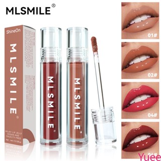 Mlsmile Mirror Water Light Glass Lip Glaze มอยซ์เจอร์ไรเซอร์ให้ความชุ่มชื้นง่ายต่อการสี yuee