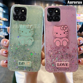 เคสโทรศัพท์มือถือแบบนิ่ม ใส ลายการ์ตูนคิตตี้ ท้องฟ้ากลางคืน สําหรับ Honor X6A X6 X8A X8 X6S X6 X8 X8A X6A