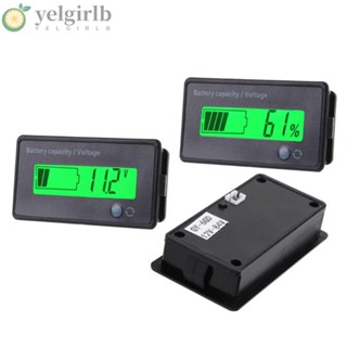 Yelgirlb เครื่องวัดแรงดันไฟฟ้าแบตเตอรี่ DC 12-72V หน้าจอ LCD ความแม่นยําสูง