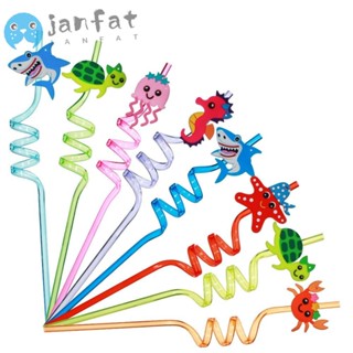 Janfat หลอดดูดน้ํา ใช้ซ้ําได้ สําหรับตกแต่งปาร์ตี้วันเกิด