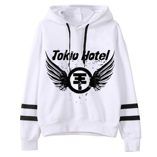 เสื้อกันหนาว มีฮู้ด ลายการ์ตูนอนิเมะ Tokio Hotel สําหรับผู้หญิง 2023