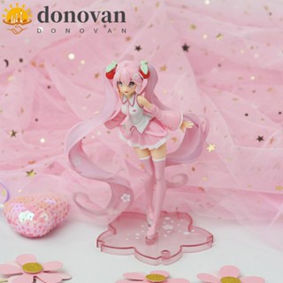 Donovan โมเดลฟิกเกอร์ Miku Hatsune Pvc ขนาด 14 ซม. สีชมพูหลายสีสําหรับตกแต่งบ้าน