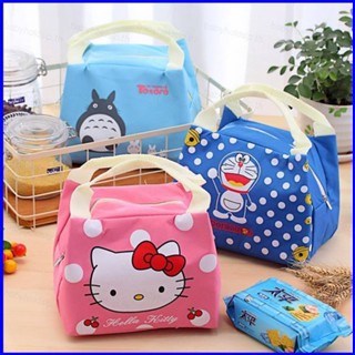 Yt1 Sanrio Hello Kitty Doraemon Stitch Totoro กระเป๋าเบนโตะ ผ้าแคนวาส กันน้ํา ความจุขนาดใหญ่ แบบพกพา