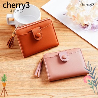 Cherry3 กระเป๋าสตางค์ใบสั้น ใส่เหรียญได้หลายช่อง ขนาดเล็ก