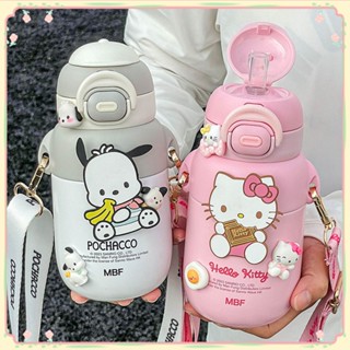 ขวดซานริโอ HelloKitty ถ้วยเก็บความร้อน เกรดอาหาร 316 เด็กผู้หญิง ถ้วยน้ำฟาง โรงเรียนพิเศษ กาต้มน้ำแบบพกพา สีชมพู การ์ตูน ขวดเก็บความร้อน ของขวัญ 【sunny】