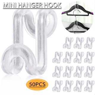 50Pcs Clothes Hanger Connector Hooks Extender Clips Connection Hooks for Closet