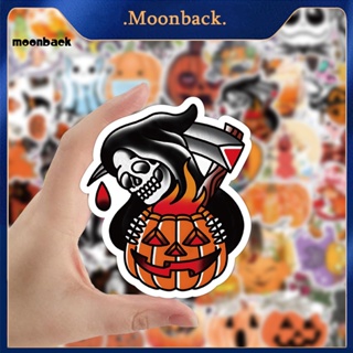 &lt;moonback&gt; สติกเกอร์ ลายฮาโลวีน กันน้ํา สําหรับตกแต่งสเก็ตบอร์ด แล็ปท็อป กีตาร์ 50 ชิ้น