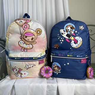 Lesportsac ใหม่ กระเป๋าเป้สะพายหลัง กระเป๋านักเรียน พิมพ์ลายการ์ตูนอนิเมะ กันน้ํา ความจุขนาดใหญ่ สําหรับผู้หญิง L183