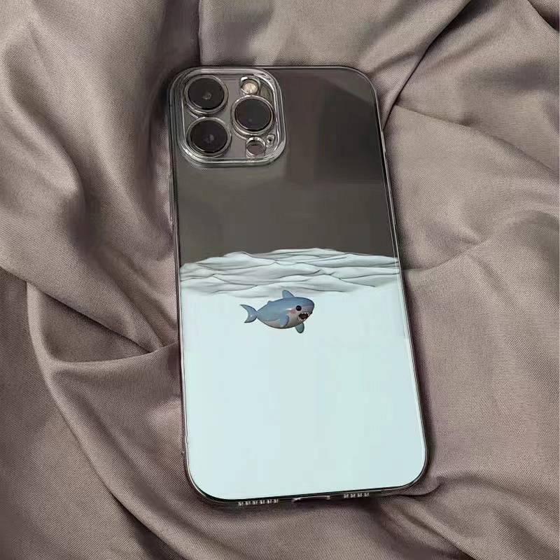 Deep Sea Little Shark for iPhone 11 Phone Case Apple 14promax Couple 12/13 Protective Case XR/Xs hNb1
