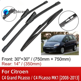 Flightcar ใบปัดน้ําฝน ด้านหน้า และด้านหลัง อุปกรณ์เสริม สําหรับ Citroen C4 Grand Picasso C4 Picasso MK1 2008-2013 30 นิ้ว และ 30 นิ้ว 14 นิ้ว 2012 2013