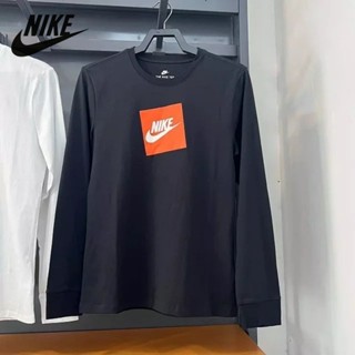 Nike ของแท้ 100% เสื้อยืดคอกลม แขนยาว ระบายอากาศ ทรงหลวม เรียบง่าย สําหรับผู้ชาย AJ3874