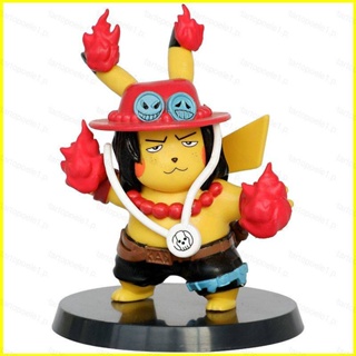 Yyds โมเดลฟิกเกอร์ Pokemon Pikachu One Piece Ace ของเล่นสําหรับเด็ก เก็บสะสม ตกแต่งรถยนต์