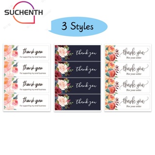 Suchenth สติกเกอร์ฉลาก Thank You ทรงสี่เหลี่ยมผืนผ้า มีกาวในตัว ขนาดเล็ก สําหรับตกแต่งสมุดภาพ งานแต่งงาน 100 ชิ้น ต่อถุง