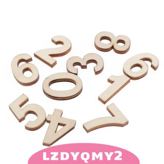 [Lzdyqmy2] ตัวเลขไม้ 50 ชิ้น พร้อมตัวเลข 0-9 5 ชุด สําหรับทําเครื่องประดับ DIY