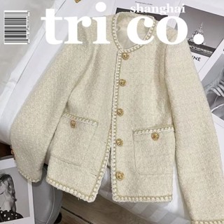 Coat women 2024 Spring fragrant style French socialite cropped coat high-grade tweed coat woman