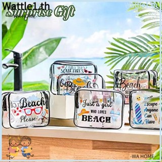 Wttle กระเป๋าชายหาด PVC แบบใส กันน้ํา 6 ชิ้น