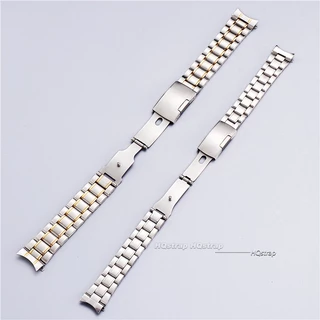 สายนาฬิกาข้อมือ สเตนเลส ทรงโค้ง 20 มม. 22 มม. แบบเปลี่ยน สําหรับ Seiko Rolex Light bands watchband Silver Gold Straps