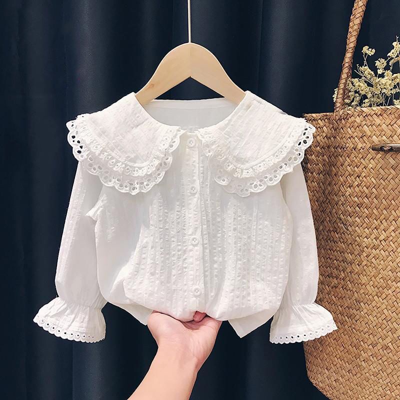 [Aria] เสื้อคาร์ดิแกน แขนยาว แบบบาง สีขาว แฟชั่นฤดูใบไม้ผลิ และฤดูใบไม้ร่วง สไตล์เกาหลี สําหรับเด็กผู้หญิง 2023
