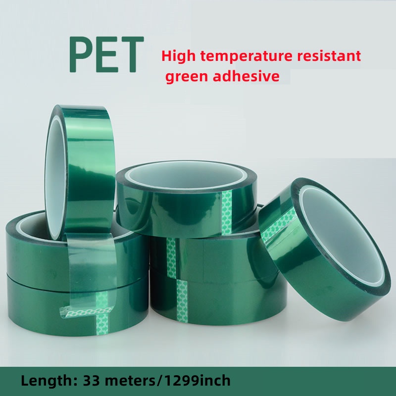 เทปกาว PET โพลีเอสเตอร์ สีเขียว พร้อมกาวซิลิโคน สําหรับภาพวาด เคลือบผง แผงวงจร