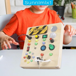 [Sunnimix1] บอร์ดไม้ พร้อมไฟ Led ของเล่นสําหรับเด็ก