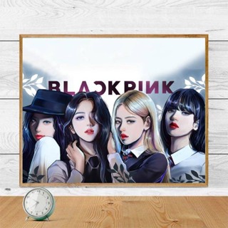 23 BLACKPINK DIY LISA Jennie สีชมพูและหมึกผสมสีเติมและตกแต่ง LISA ภาพวาดสีน้ํามัน แฮนด์เมด