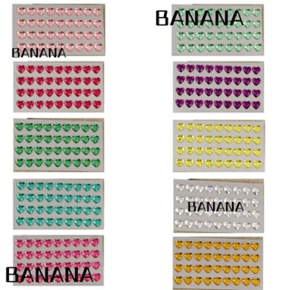 Banana1 สติกเกอร์อัญมณี สติกเกอร์อะคริลิค หลากสี สติกเกอร์ตกแต่ง สติกเกอร์หัวใจ DIY