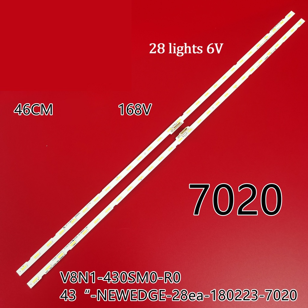 2 ชิ้น led backlight strip สําหรับ 43 นิ้ว AOT light bar 43-NEW EDGE-28ea-180223 ไฟแบ็คไลท์ 7020 V8N