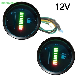 Monnygo เครื่องวัดระดับน้ํามันเชื้อเพลิง 12V 24V 52 มม. ไฟ LED 8 ดวง สําหรับรถยนต์ รถจักรยานยนต์