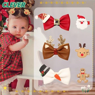 Clever กิ๊บติดผม ประดับโบว์ วิบวับ เครื่องประดับ สําหรับคริสต์มาส DIY