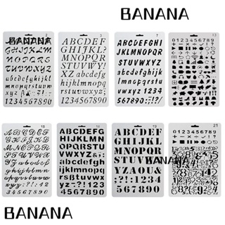 Banana1 แผ่นแม่แบบพลาสติก ลายฉลุ สําหรับวาดภาพ ไดอารี่ วารสาร เครื่องเขียน