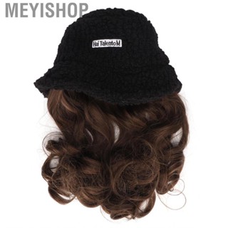 Meyishop Bucket Hat Wig  Detachable Long Wool Breathable Lightweight for Travel