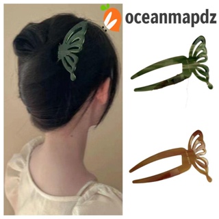 Oceanmapdz กิ๊บติดผมเรซิ่น รูปตัว U รูปผีเสื้อ สไตล์โบราณ วินเทจ สําหรับผู้หญิง