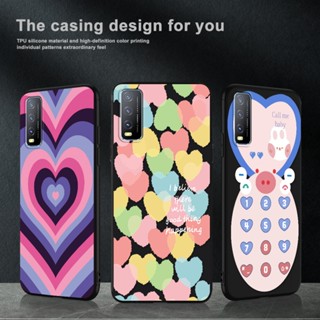 เคสโทรศัพท์ซิลิโคน TPU แบบนิ่ม ลายหัวใจ กันกระแทก สําหรับ Vivo Y20 Y12S 2021 Y20i Y12S Y20S G Y12A Y20A Y20G Y20T