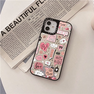 Casetify X Xoxo เคสโทรศัพท์มือถือ PC แข็ง กันกระแทก ลายหัวใจ สีเงิน สีดํา สําหรับ iPhone 15 14 13 12 11 Pro MAX IX XS MAX XR 6 6s 7 8 Plus