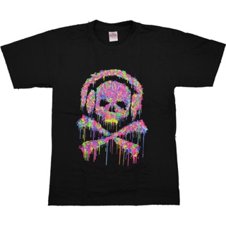 เสื้อยืด คอกลม แขนสั้น แฟชั่น skull หัวกะโหลก ฮาโลวีน Halloween unisex