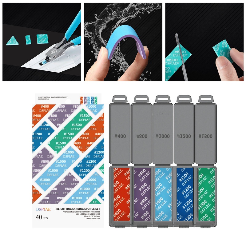 DSPIAE DS3-S01 Sanding Sponge Set Arc Grinding Polishing Sandpaper