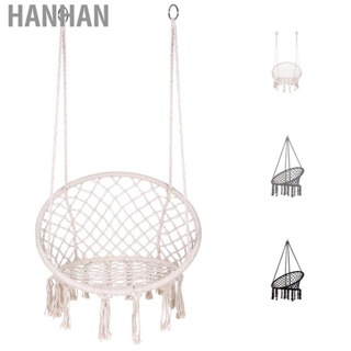 Hanhan Hammock Chair Macrame Swing Knitted Mesh Hanging for Terrace Balcony Garden Living Room