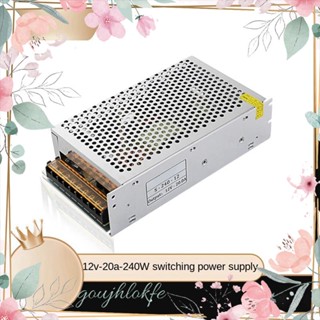 อะแดปเตอร์พาวเวอร์ซัพพลาย 12V 12V 240W 20A DC ทนทาน ใช้งานง่าย สีขาว