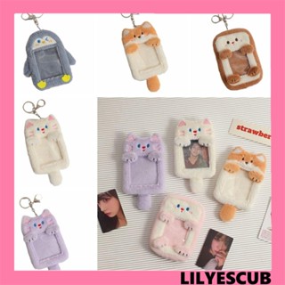 Lilyescub กระเป๋าใส่บัตรรถบัส ลายการ์ตูนน่ารัก สไตล์เกาหลี พร้อมพวงกุญแจ และจี้รูปขนมปังปิ้ง สําหรับโรงเรียน