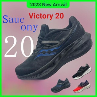 Saucony victory 20 รองเท้าวิ่งมาราธอน แบบหนา ระบายอากาศ แฟชั่นฤดูร้อน สําหรับผู้ชาย