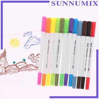 [Sunnimix] ชุดแปรงปากกามาร์กเกอร์ ปลายคู่ ปากกามาร์กเกอร์สีน้ํา หมึกน้ํา ปากกามาร์กเกอร์สี อะคริลิค เรียบลื่น มืออาชีพ อุปกรณ์ปากกาสีอะคริลิค