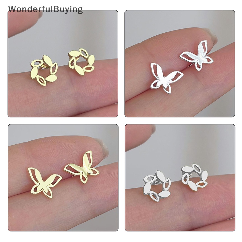 Wbth ต่างหูสตั๊ด รูปดอกทิวลิป เชอร์รี่ หัวใจ ขนาดเล็ก สีเงิน เรียบง่าย ของขวัญ สําหรับผู้หญิง 1 คู่