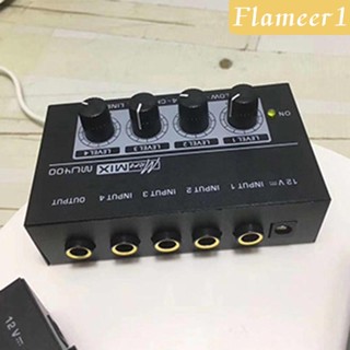 [flameer1] เครื่องมิกเซอร์ผสมเสียง เสียงรบกวนต่ํา 4 อินพุต ขนาดเล็ก พกพาง่าย สําหรับกีตาร์ เบส คีย์บอร์ด มิกเซอร์ ไลฟ์สด และสตูดิโอ คอมพิวเตอร์