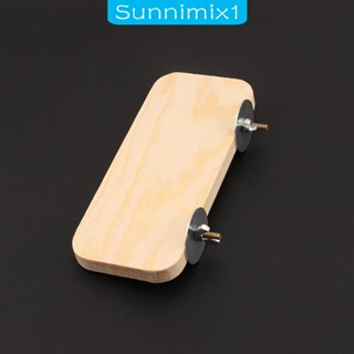 [Sunnimix1] ของเล่นแพลตฟอร์มไม้ ทรงสี่เหลี่ยมผืนผ้า สําหรับนกแก้ว นกกระจอก นกบวช